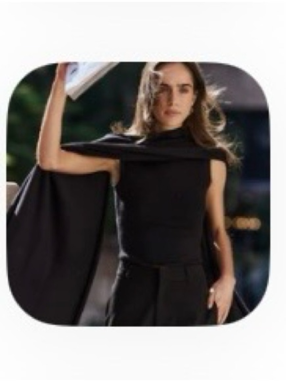 Black Sleeveless Mock Neck Tank Top - Unbranded